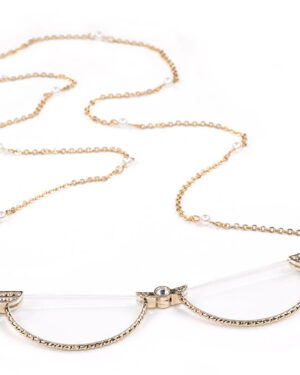 Gold Chain White Beads